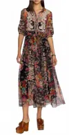 Johnny Was Mazzy Gardenia Dress In Black In Black
