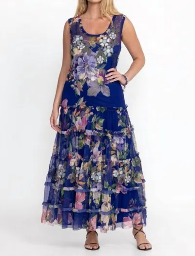 Johnny Was Mazzy Multi Ruffle Dress In Ullani In Blue