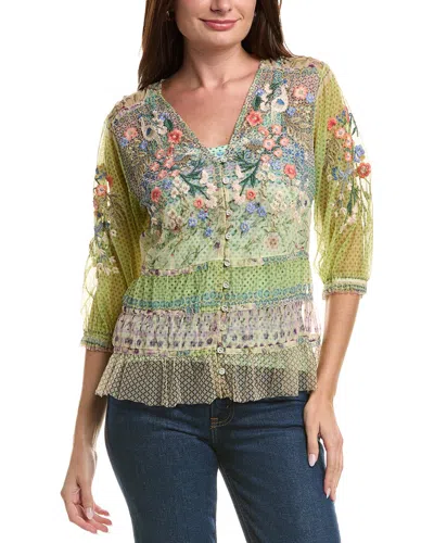 Johnny Was Mazzy Ruched Blouse In Multi