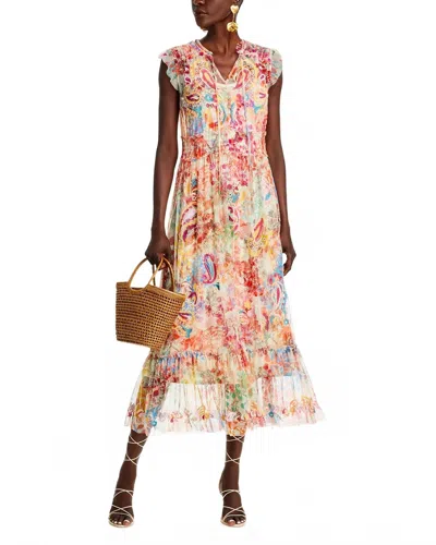 Johnny Was Mazzy Tie Sleeveless Maxi Dress In Leafy Multi