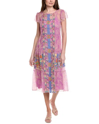 Johnny Was Mazzy Trim Midi Dress In Multi