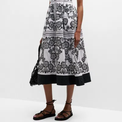 Johnny Was Mel Embroidered Midi Dress In Gray