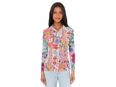 Johnny Was Mesh Button Front Shirt- Mcdreamer In Multi