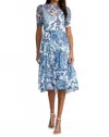 Johnny Was Mesh Tiered Dress (slip) In Bethany In Blue