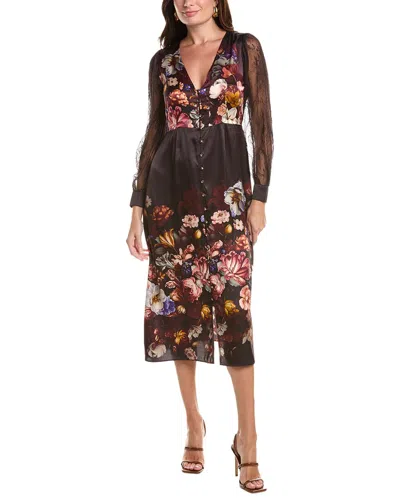 Johnny Was Micaela Silk-blend Midi Dress In Brown