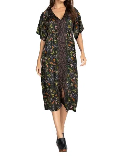Pre-owned Johnny Was Midnight Mariposa Button Front Dress For Women In Multi