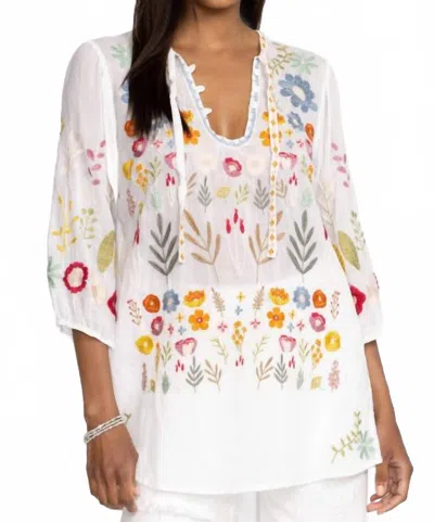 Johnny Was Mikah Tunic Top In White