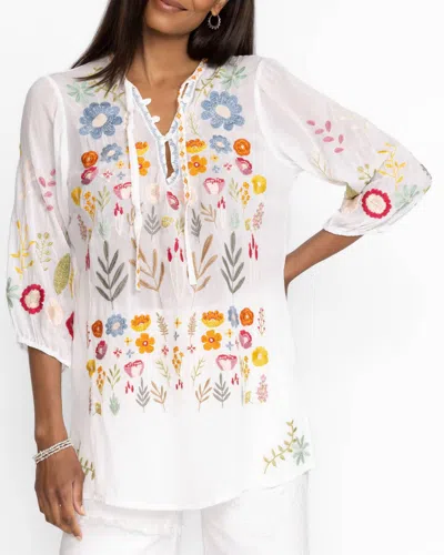 JOHNNY WAS MIKAH TUNIC TOP IN WHITE