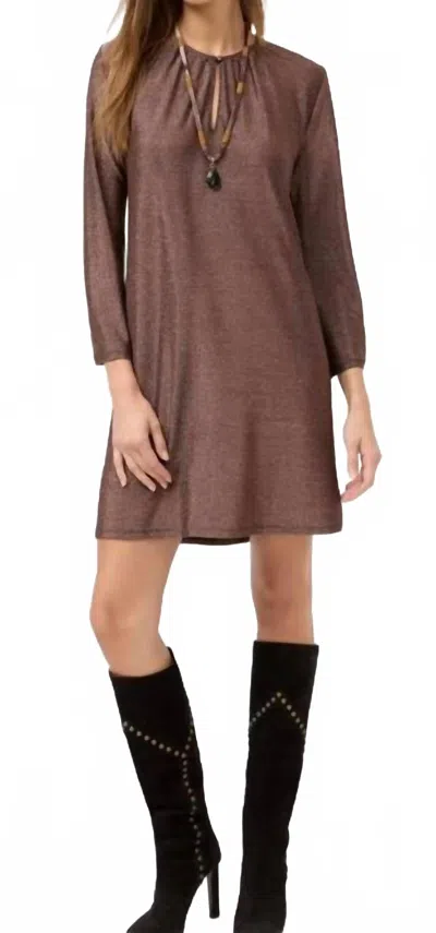 Johnny Was Milagros Wide Sleeve Mini Dress In Bronze Metallic In Brown