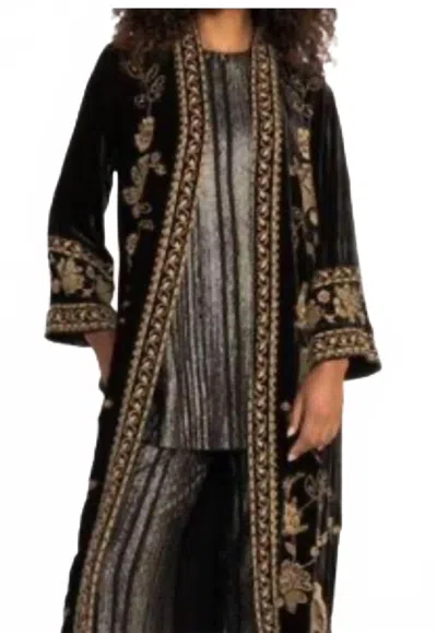 Johnny Was Mina Kimono Coat In Dark Green In Black