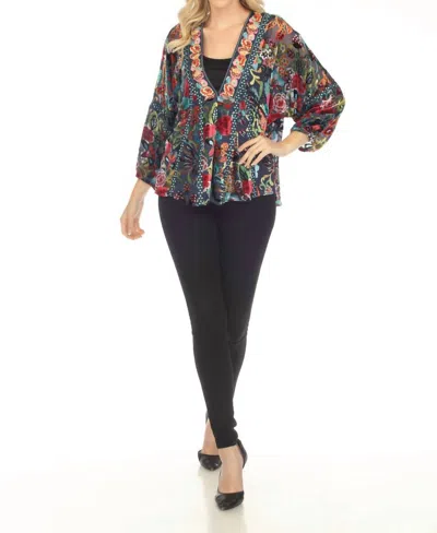Johnny Was Minto Burnout Kimono Jacket In Multi In Black