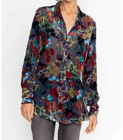 Johnny Was Minto Burnout Yrene Blouse In Multi Color