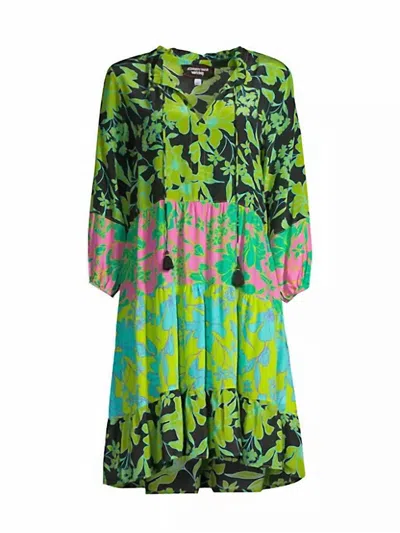 Pre-owned Johnny Was Miramar Tiered Mini Dress For Women In Green