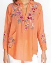 Johnny Was Miro Henley Tunic In Orange In Gold