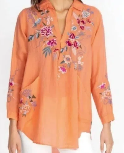 Johnny Was Miro Henley Tunic In Orange In Gold