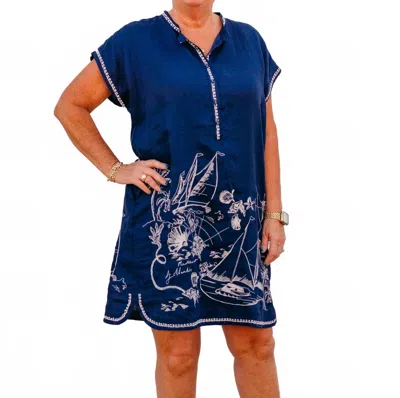 Johnny Was Mishti Mini Dress In Delphina In Blue