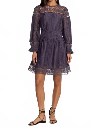 Johnny Was Mitska Lace Mini Dress In Deep Plum In Purple