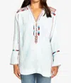 Johnny Was Moby Gauze Blouse In Mti In Blue