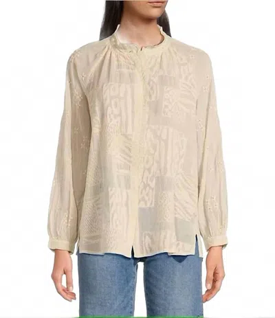 Johnny Was Molli Blouse Jaga In Shell In Neutral