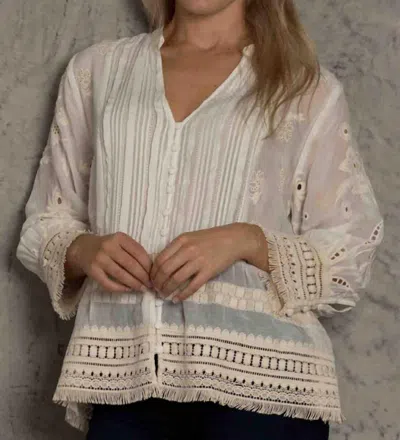 Johnny Was Molly Isabel Blouse In Natural In Gray