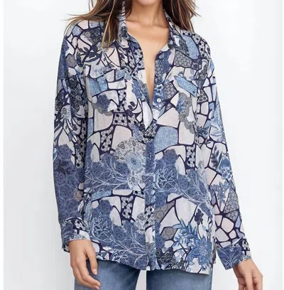 Johnny Was Moonlight Leya Shirt In Blue Multi