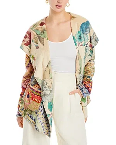 Johnny Was Mosaic Reversible Hooded Sherpa Jacket In Neutral