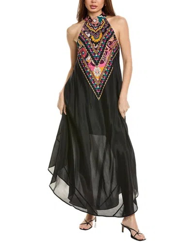Johnny Was Nadia Halter Silk-blend Maxi Dress In Multi