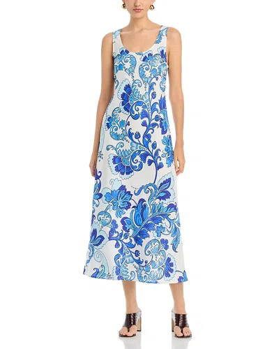 Johnny Was Naidda Linen Dress In Blue