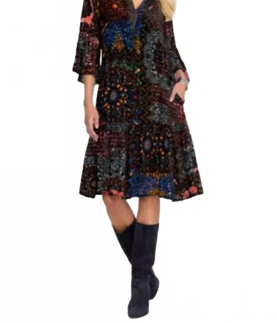 Johnny Was Nash Midi Burnout Dress In Multi