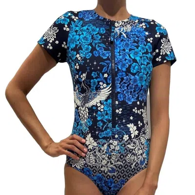 Johnny Was Neoprene One Piece In Blue