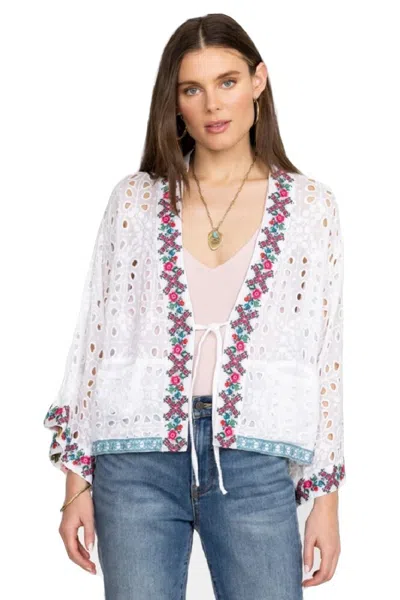 Pre-owned Johnny Was Nera Kimono - C45423-3 In White
