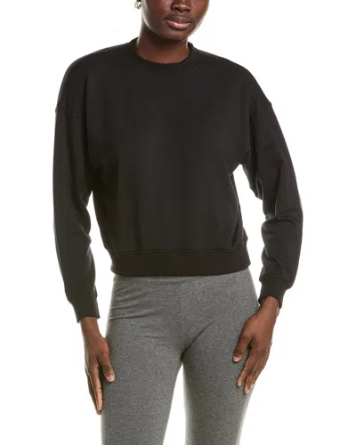 Johnny Was Newport Cropped Raglan Crewneck Top In Black