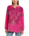 Johnny Was Niccola Silk Tunic In Pink