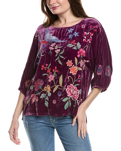 JOHNNY WAS NIKKOLA VELVET SILK-BLEND TUNIC