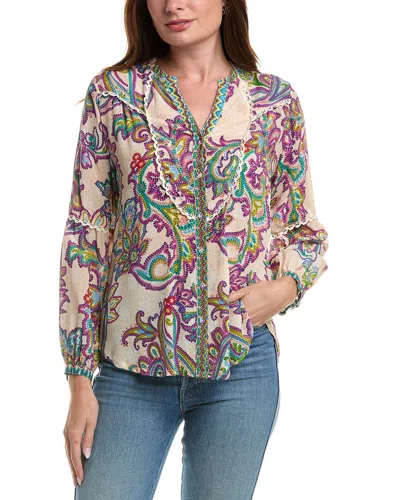 Johnny Was Noellie Silk Shirt In White