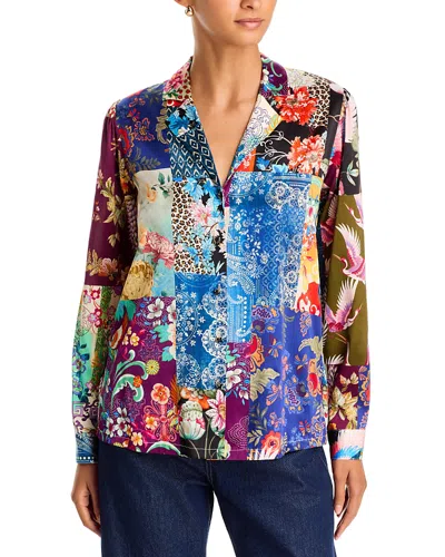 Johnny Was Norih Notched Lapel Shirt In Multi