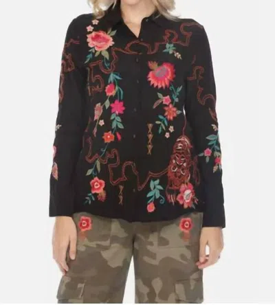 Johnny Was Nylah Button Down Longsleeves In Black