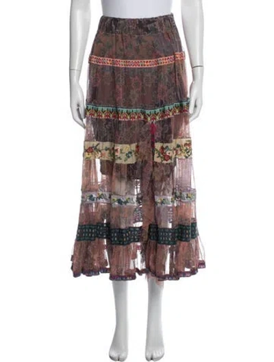 Pre-owned Johnny Was Nylon Long Skirt In Multicolor
