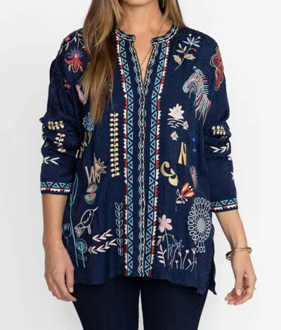Johnny Was Oanna Blouse In Blue Night