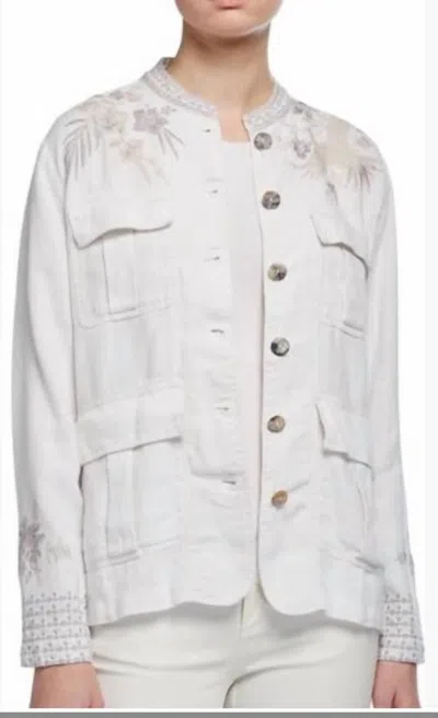 Johnny Was Oleander Linen Jacket In White