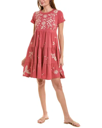 Johnny Was Oleander T-shirt Dress In Red