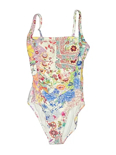Pre-owned Johnny Was One Piece Swimsuit In Ivory