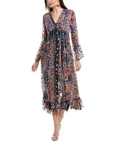 Pre-owned Johnny Was Ontar Beesley Silk-blend Maxi Dress Women's In Mti  Multi