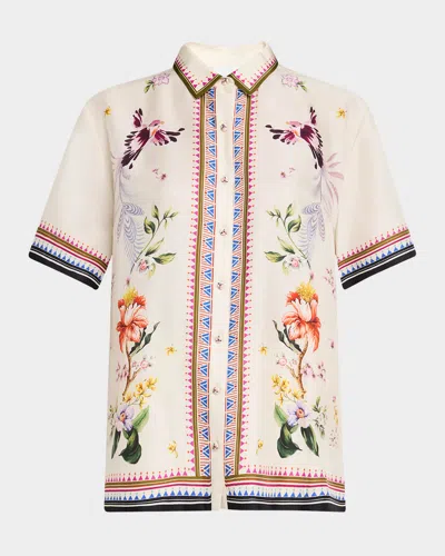 Johnny Was Ophelia Floral-print Camp Shirt In Willah