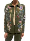 Johnny Was Pacifica French Terry Jacket In Dark Army In Green