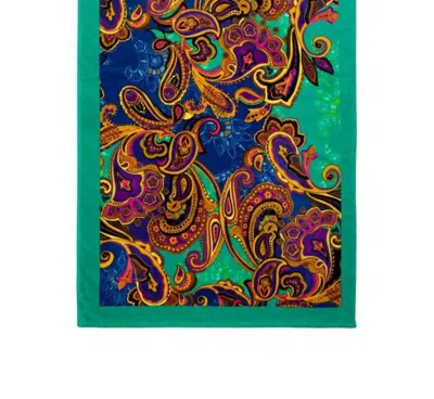 Johnny Was Paisley Hearts Beach Towel In Multi In Green