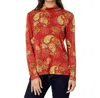 JOHNNY WAS PAISLEY LACE MOCK NECK TOP IN ORANGE