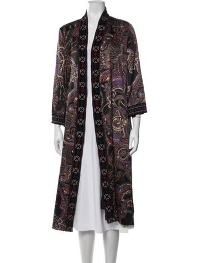 Pre-owned Johnny Was Paisley Print Coat In Multicolor