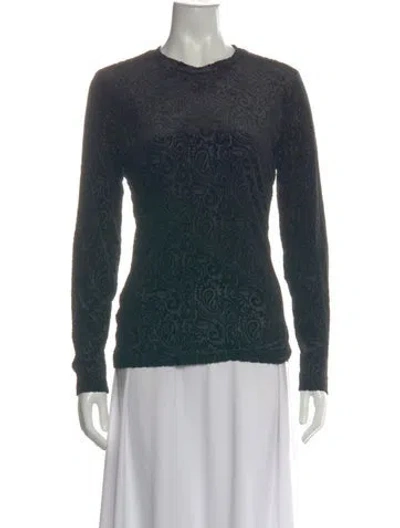 Pre-owned Johnny Was Paisley Print Crew Neck Top W/ Tags In Green