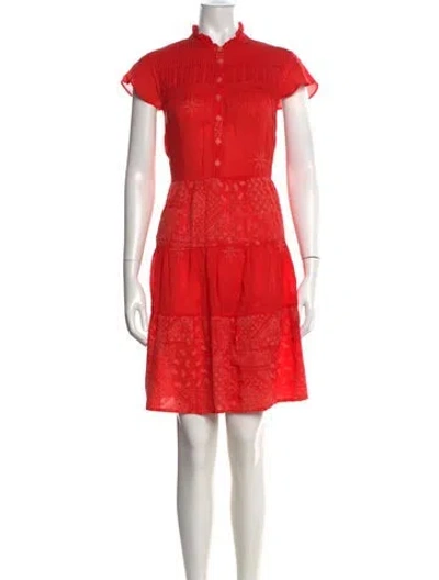 Pre-owned Johnny Was Paisley Print Mini Dress In Orange